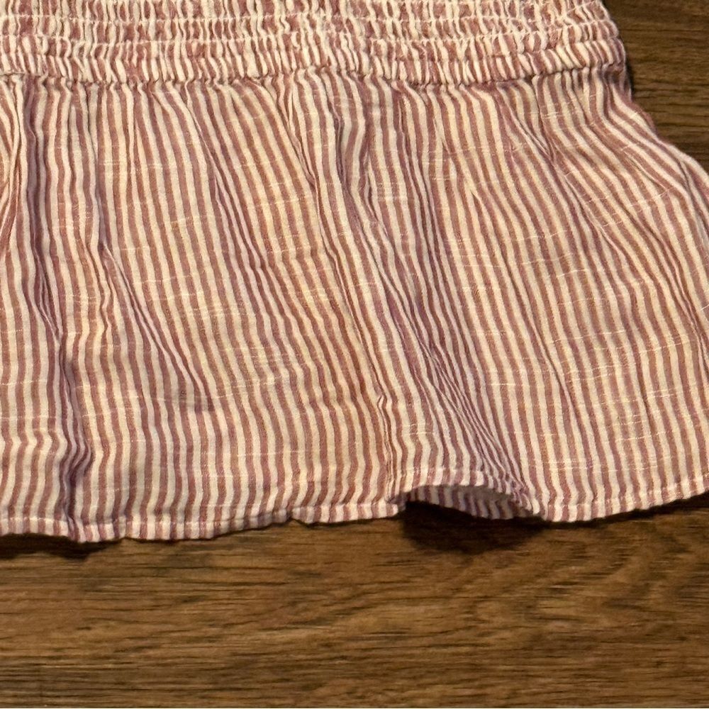 True Craft Striped Babydoll Elastic Top Rose Pink And White Size 1X - Picture 4 of 10